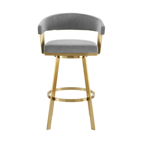 Everly Quinn Swivel Counter or Bar Height Bar Stool with Arms